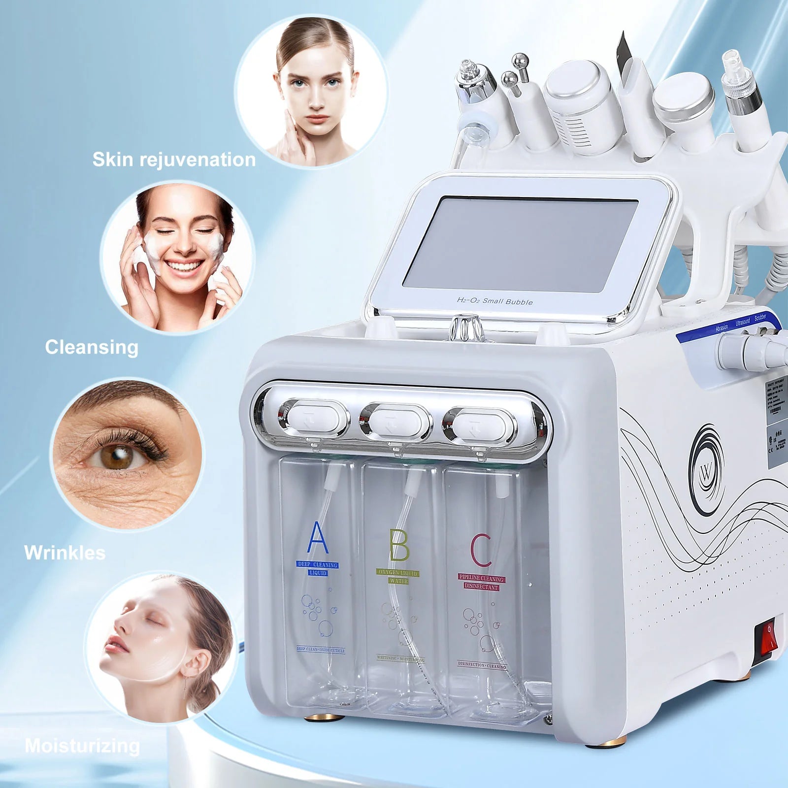 7-in-1 Hydro Aqua Dermabrasion Machine With LED Mask for Beauty Salon and Home
