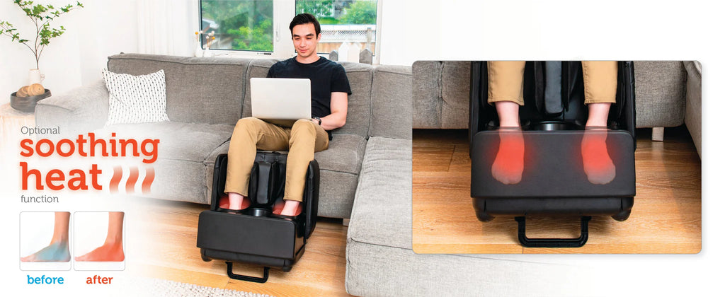 Comfier 2-in-1 Foot & Calf Massager with Heat, Shiatsu, Air Compression & Vibration | Heated Ottoman Foot Rest by Skinthetik™