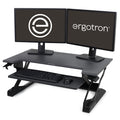 Ergotron WorkFit-TL Standing Desk Workstation – Height Adjustable Sit-Stand Desk Converter with Black Frame & Grey Surface