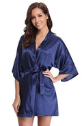 Skinthetik™ Luxury Satin Kimono Robe for Women – Silky Soft Bridesmaid, Bridal & Spa Bathrobe | Lightweight Faux Silk Dressing Gown