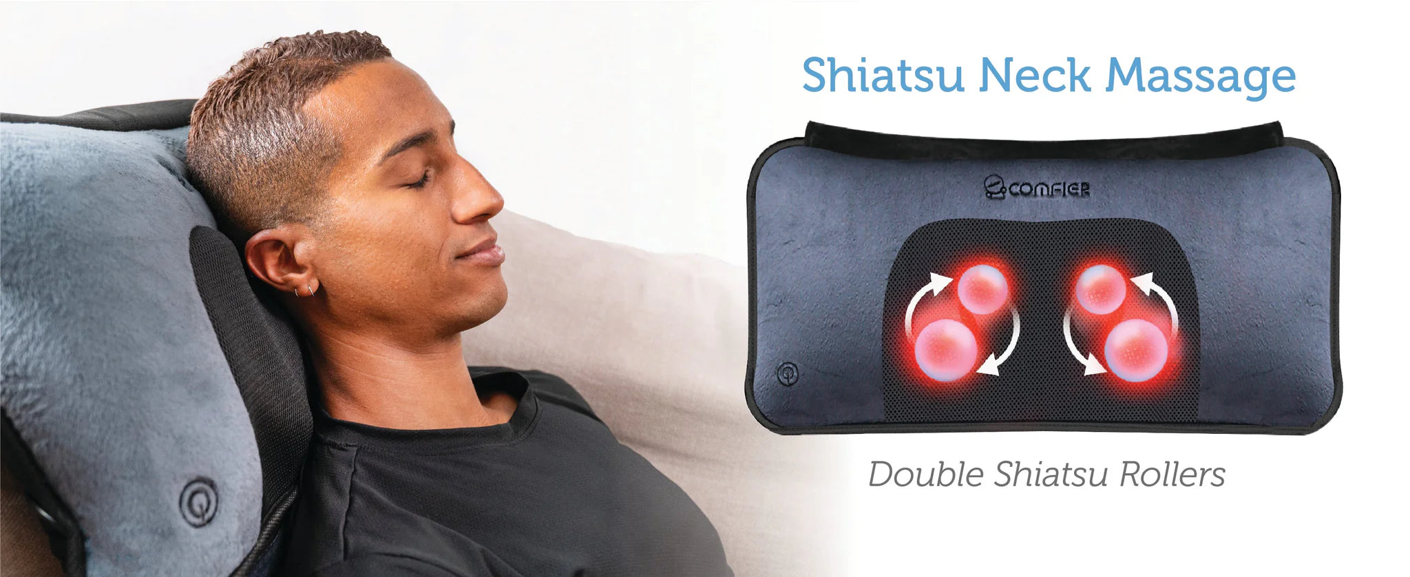 Comfier Heated Massage Pad with Movable Shiatsu Neck Massage Pillow | Full Body Vibration Massage Mat with Heat