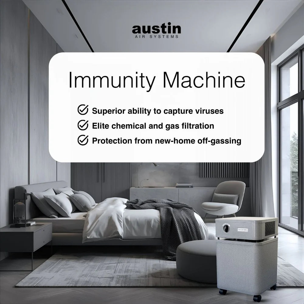 Austin Air Immunity Machine Air Purifier | 8-Phase Medical-Grade HEPA & Military-Grade HEGA Filtration for Cleaner Indoor Air