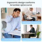 CILI Heated Lumbar Support Pillow with Memory Foam & Vibration Massage | Ergonomic Back Support Cushion for Office & Car by Skinthetik™