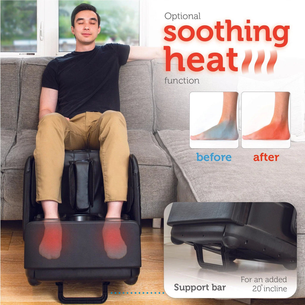 Comfier 2-in-1 Foot & Calf Massager with Heat, Shiatsu, Air Compression & Vibration | Heated Ottoman Foot Rest by Skinthetik™