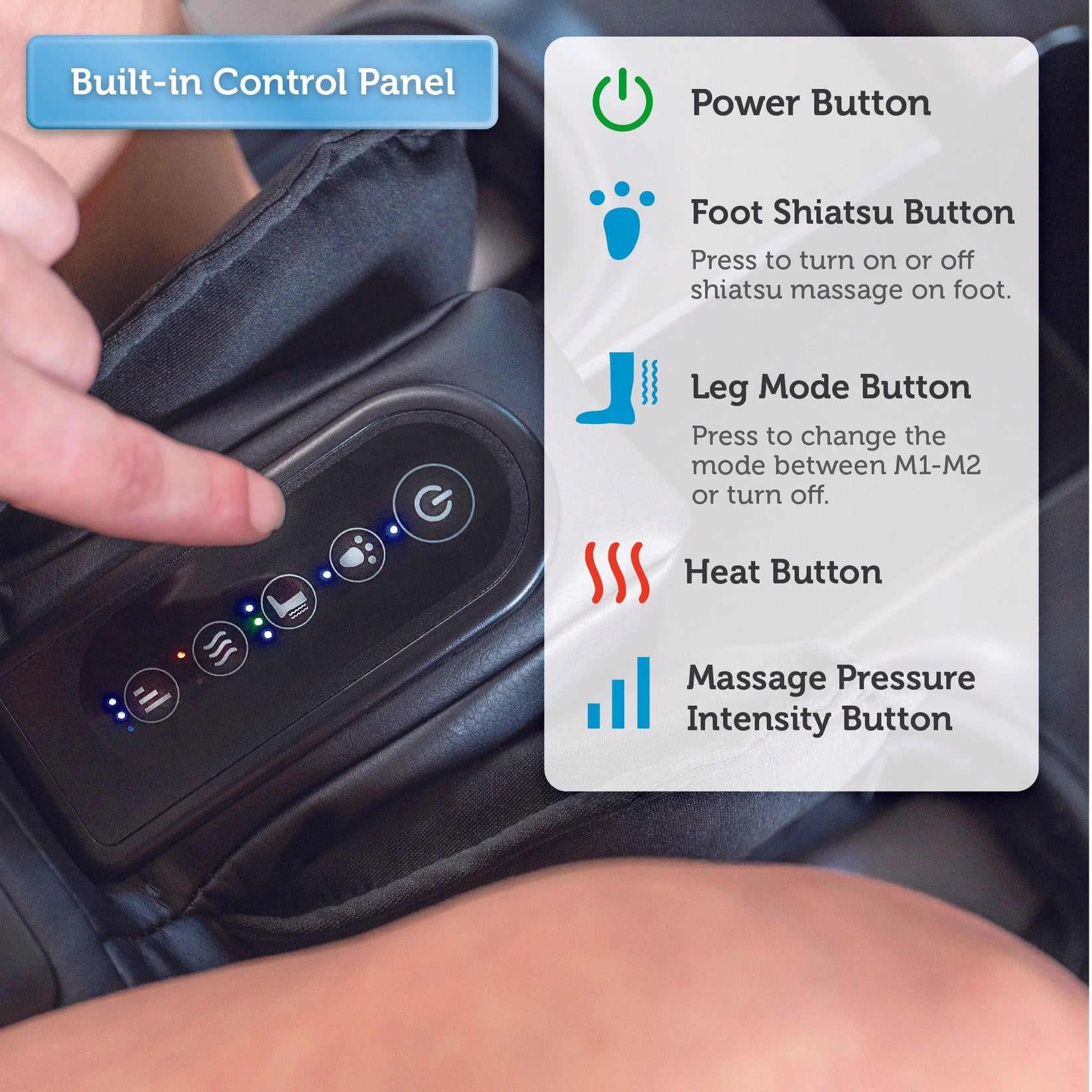 Comfier 2-in-1 Foot & Calf Massager with Heat, Shiatsu, Air Compression & Vibration | Heated Ottoman Foot Rest by Skinthetik™