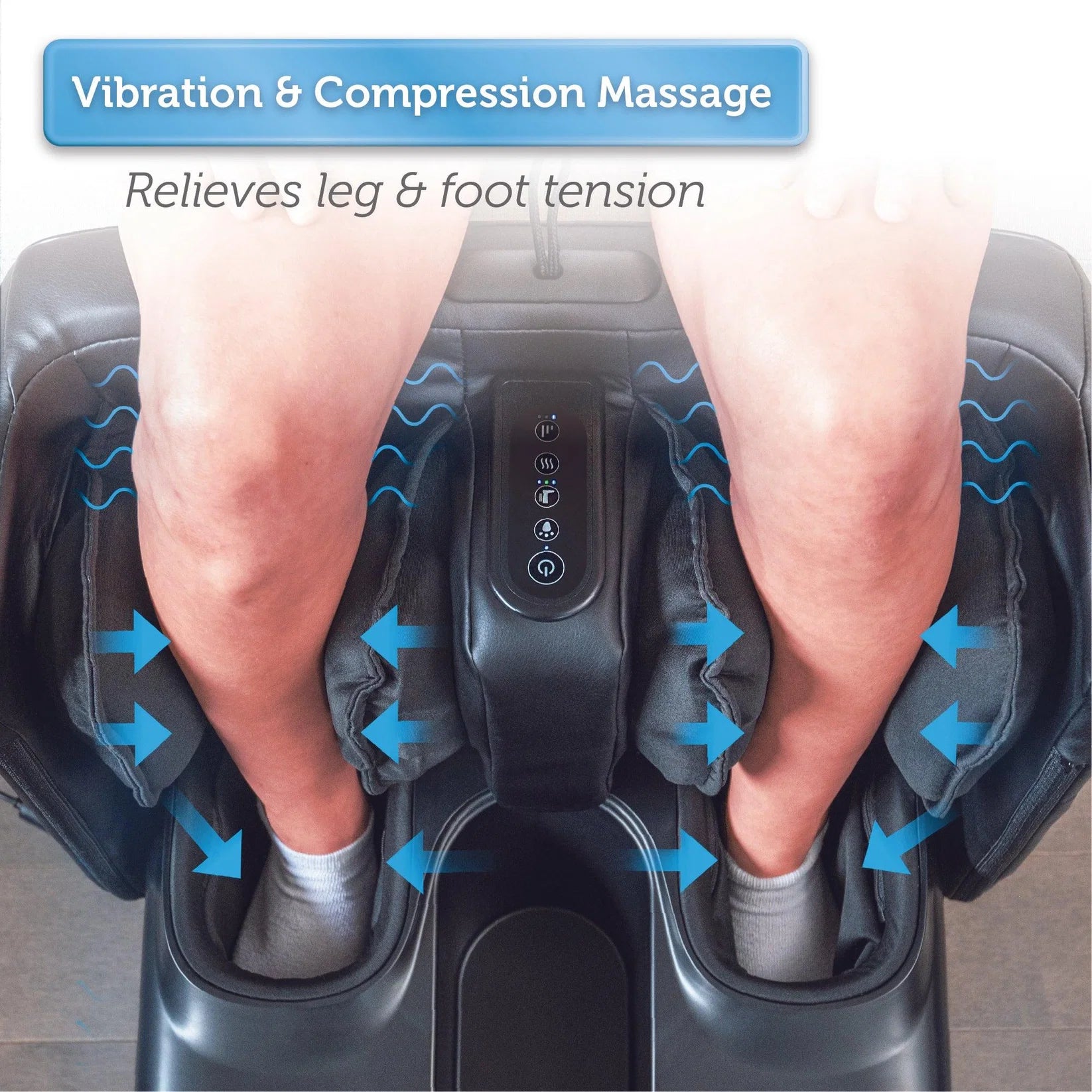 Comfier 2-in-1 Foot & Calf Massager with Heat, Shiatsu, Air Compression & Vibration | Heated Ottoman Foot Rest by Skinthetik™