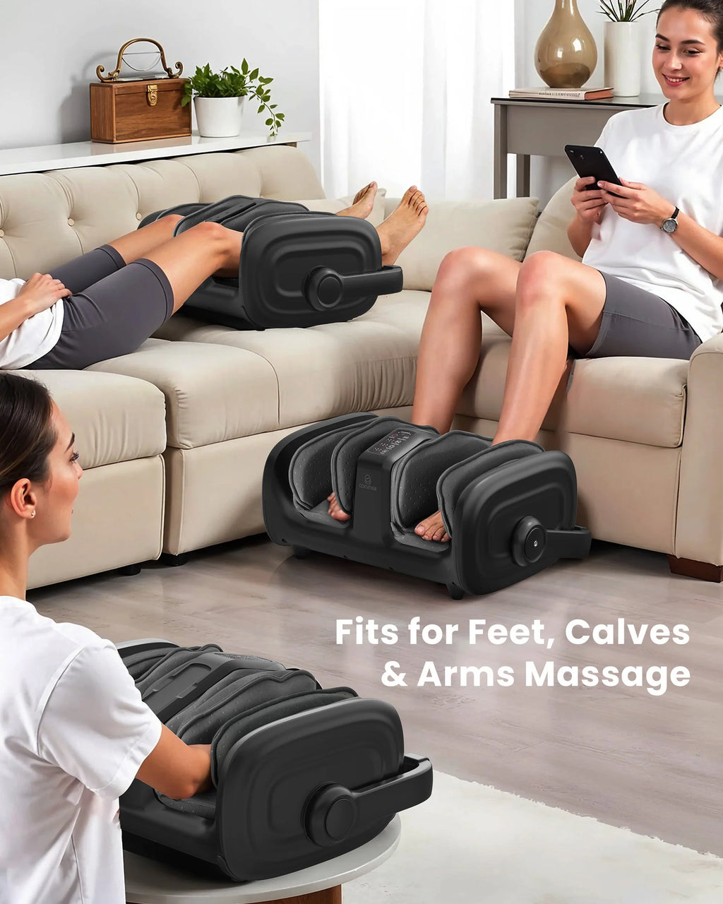 Comfier Foot & Calf Massager with Heat & Shiatsu | Remote Control Massage Machine by Skinthetik™