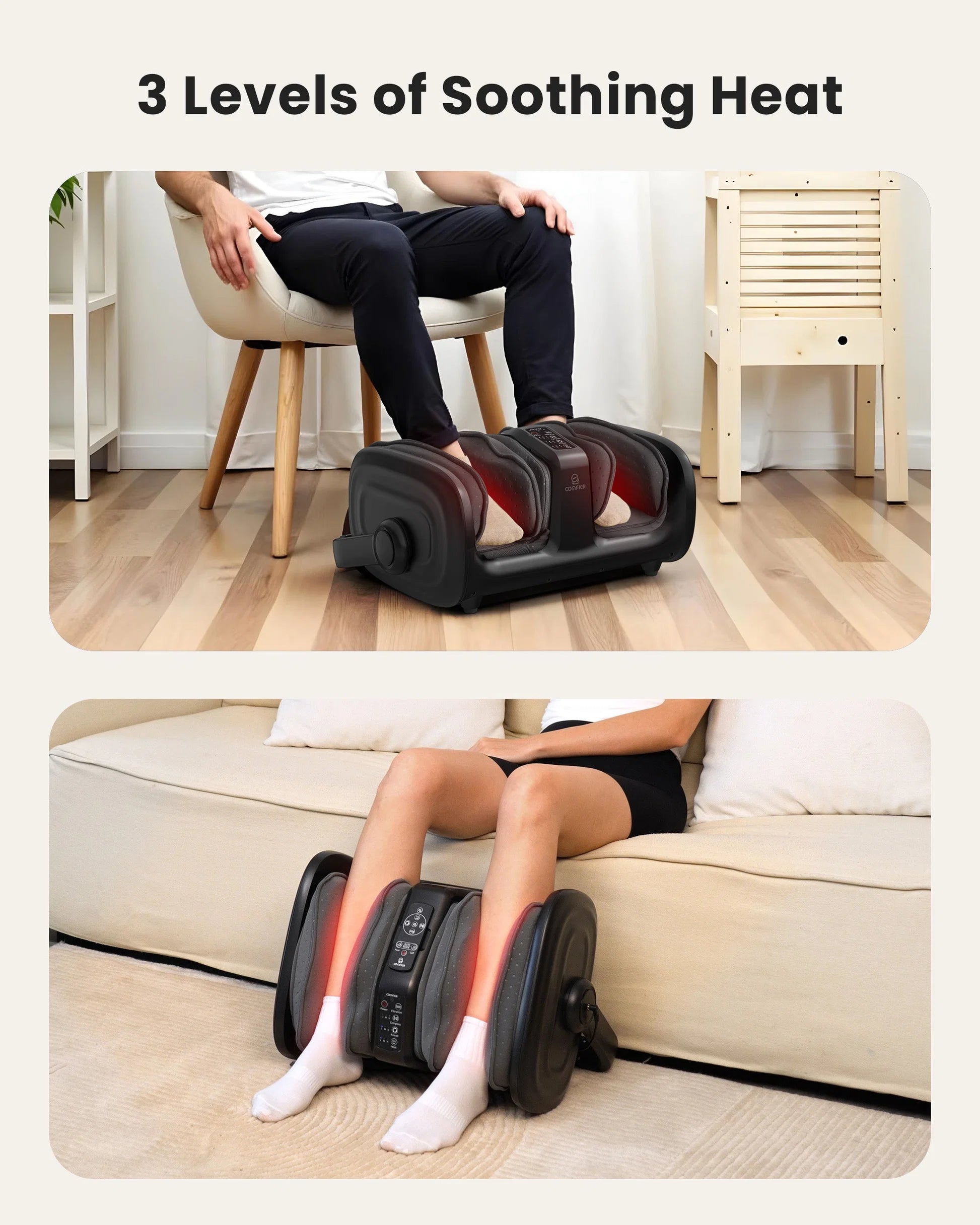 Comfier Foot & Calf Massager with Heat & Shiatsu | Remote Control Massage Machine by Skinthetik™