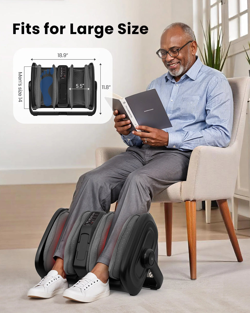 Comfier Foot & Calf Massager with Heat & Shiatsu | Remote Control Massage Machine by Skinthetik™
